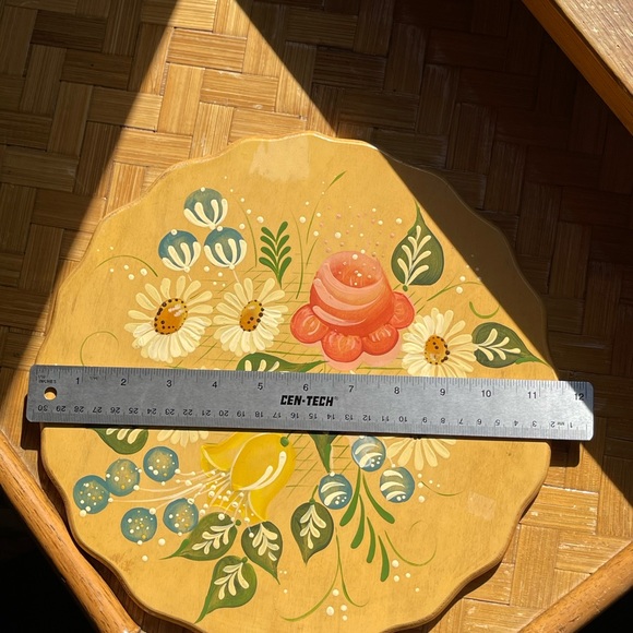 Folk art painted wooden plaque cottage boho hippie - Picture 10 of 11